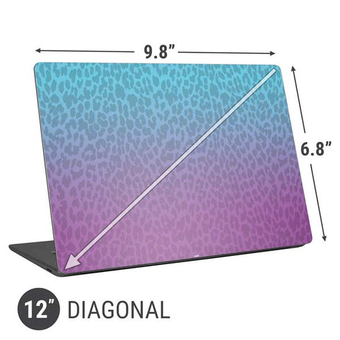 Cheetah Print Purple and Blue Universal Laptop 12in (9.8 x 6.8in) Skin
